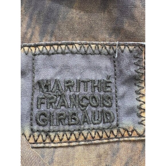 Marithe Francois Girbaud Denim Sz S Jacket MFG Logo Light Chocolate Rockabilly - Picture 3 of 13